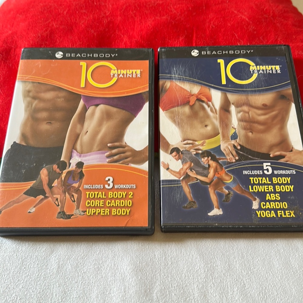 10 min trainer, dvds and resistance bands and cardio bands